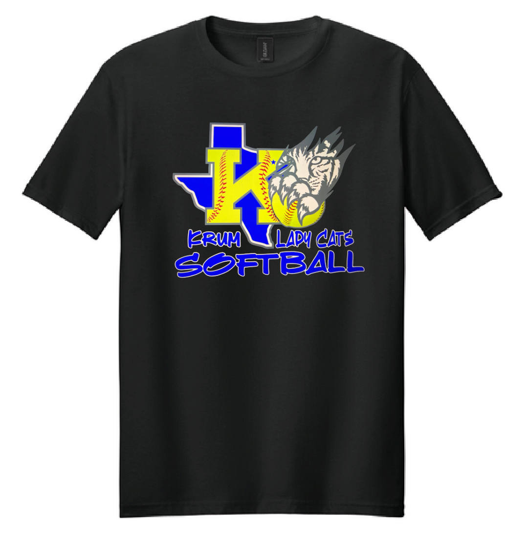 Krum Ladycats Softball Short-Sleeve Tee